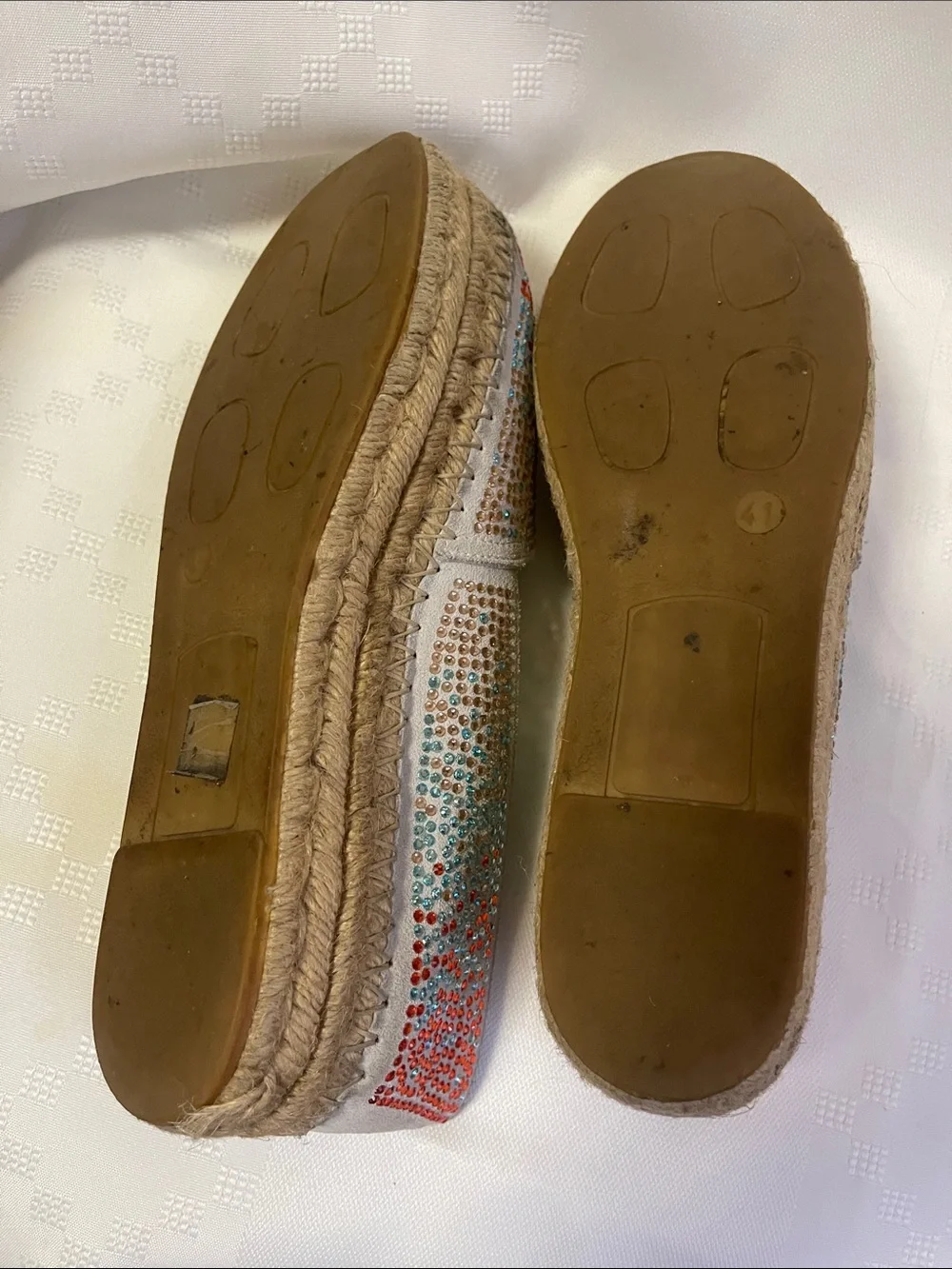 FIORINA Embellished Crystal Multicolor Women's Slip-On Flats espadrilles size 41
